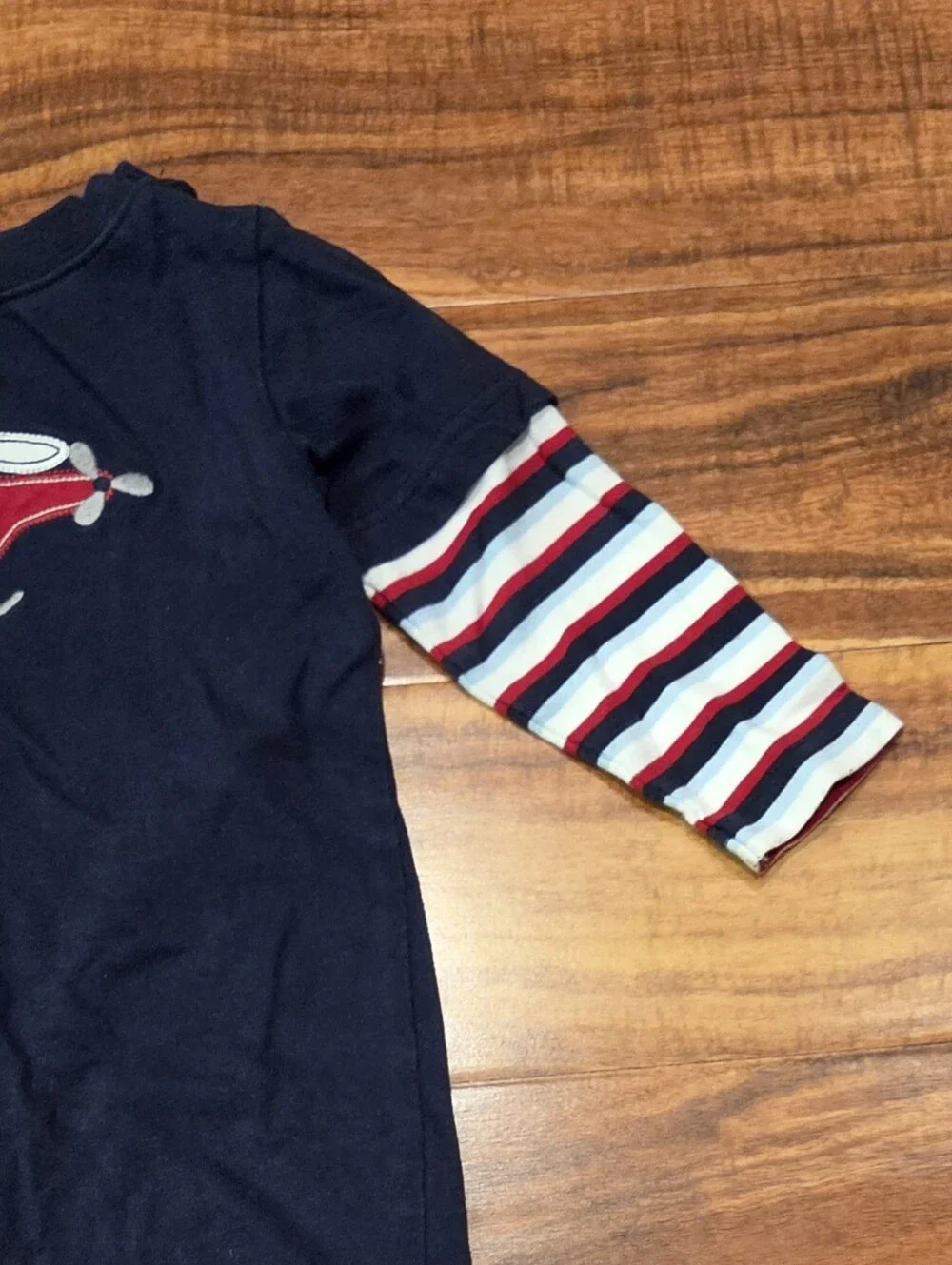Gymboree EUC 18-24 Months Navy Helicopter Stripe One-Piece Romper and Socks